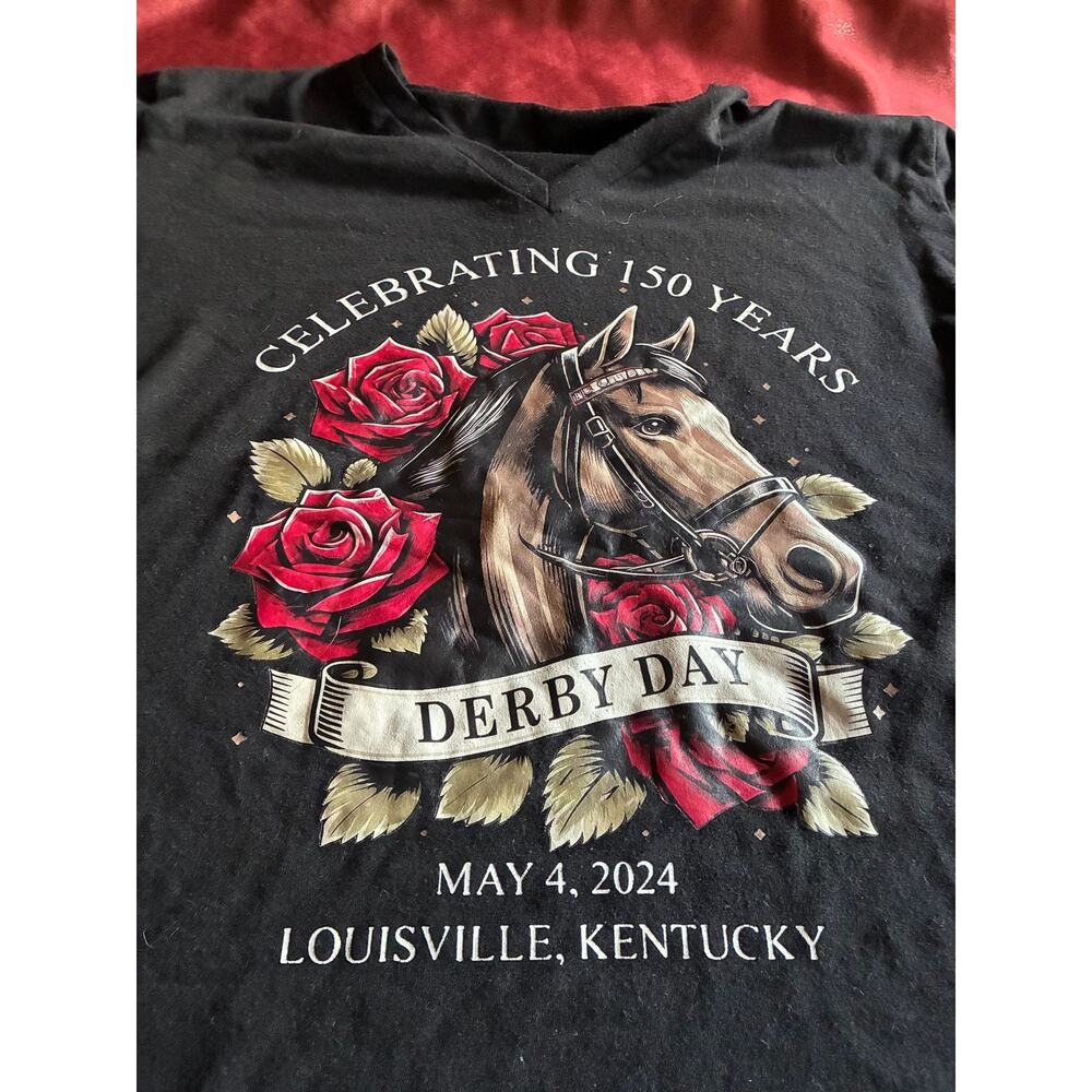 Royalapparel T-Shirt Womens XS Derby Day 150 Years May 4 2024 Louisville Black - Picture 4 of 4